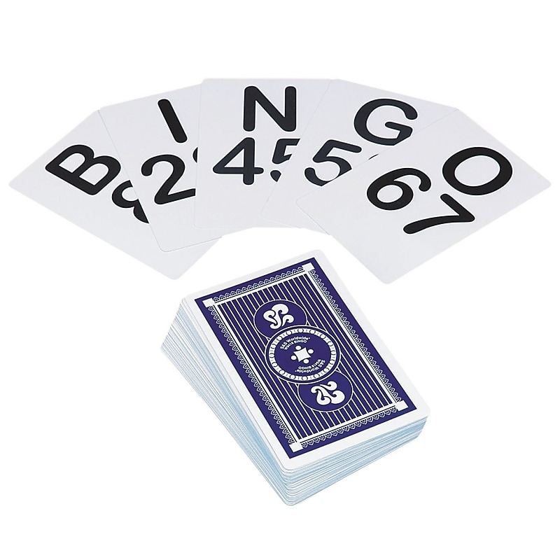 S&S Jumbo Bingo Playing Cards, Blue (W9416) image 1
