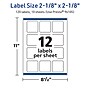 Avery TrueBlock Laser/Inkjet Square Multipurpose Labels, 2-1/8" x 2-1/8", White, 120/Pack (94105)~#|#~9D4FED1C-92D5-4164-90F4545D50EFD381_sc7
