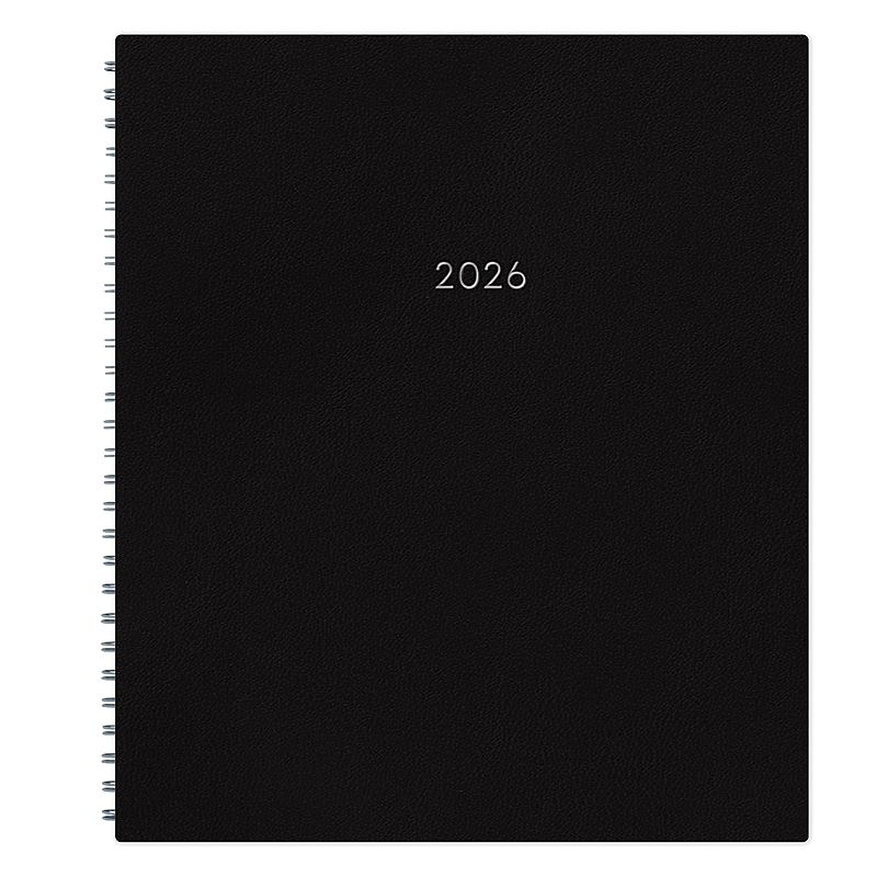 2026 Blue Sky 10" x 8" Monthly Personal Organizer, Faux Leather Cover, Black (158115) image 1
