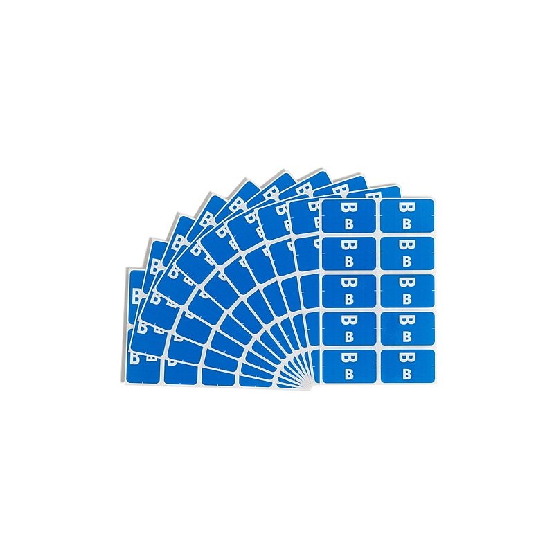 Smead® Alpha-Z Color-Coded Second Letter "B" Labels, 10 Labels Per Sheet, Dark Blue, 1"H x 1 5/8"W, 100 Labels/Pk image 1