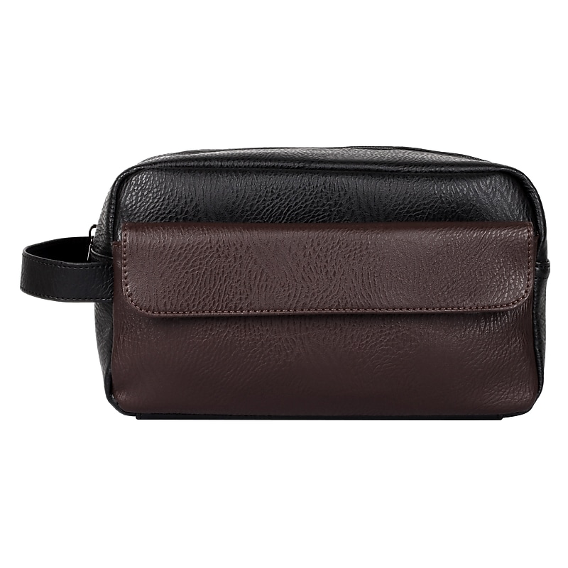 Karla Hanson 10.4" Toiletry Bag, Water Resistant, Black/Brown (71305BLACKBROWN) image 1