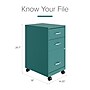 Space Solutions 3-Drawer Mobile Vertical File Cabinet, Letter Size, Lockable, 26.7"H x 14.25"W x 18"D, Teal (24431)~#|#~9D5F1CB1-8A39-49DC-AFB6511F5C9BB300_sc7