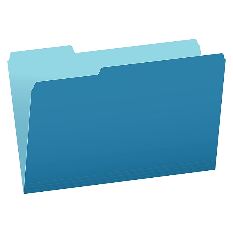 Pendaflex Recycled File Folder, 1/3-Cut Tab, Legal Size, Blue, 100/Box (43501/3BLU) image 1