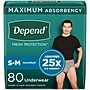 Depend Fresh Protection Incontinence Underwear Men, Small/Medium, Grey, 80 Count (54202)~#|#~9D6F1F2E-174B-477C-A1309ACD54C4AC8F_sc7
