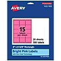 Avery Laser/Inkjet Rectangle Multipurpose Labels, 2" x 2-5/8", Bright Pink, 300/Pack (94235)~#|#~9D70688F-0944-4E05-8E3F49D9B0941D4F_sc7