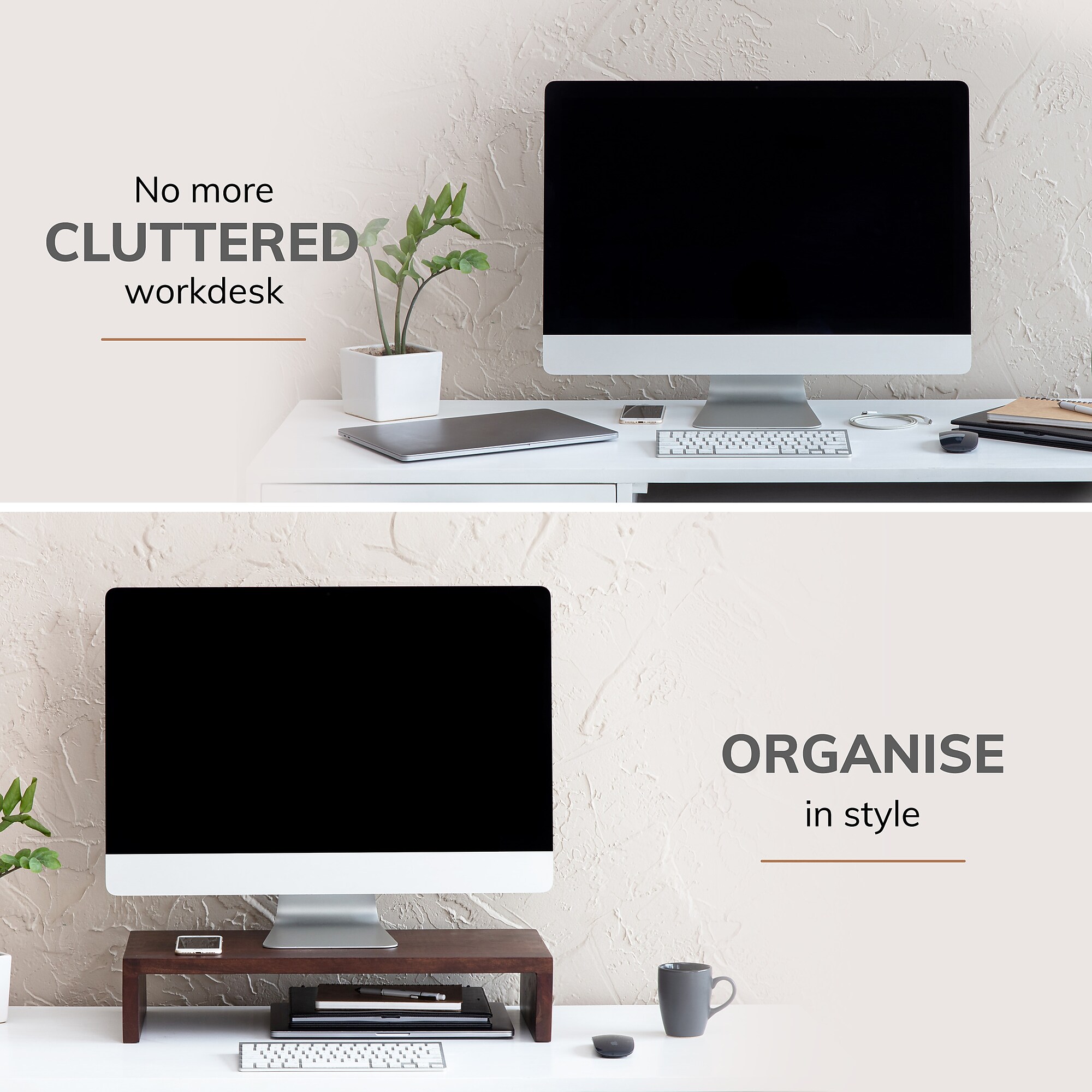 Anji Mountain Mango Wood Monitor Stand, Up to 32″ Monitor, Walnut (MS-FNG-WAL) Sansujyuku sansujyuku.com