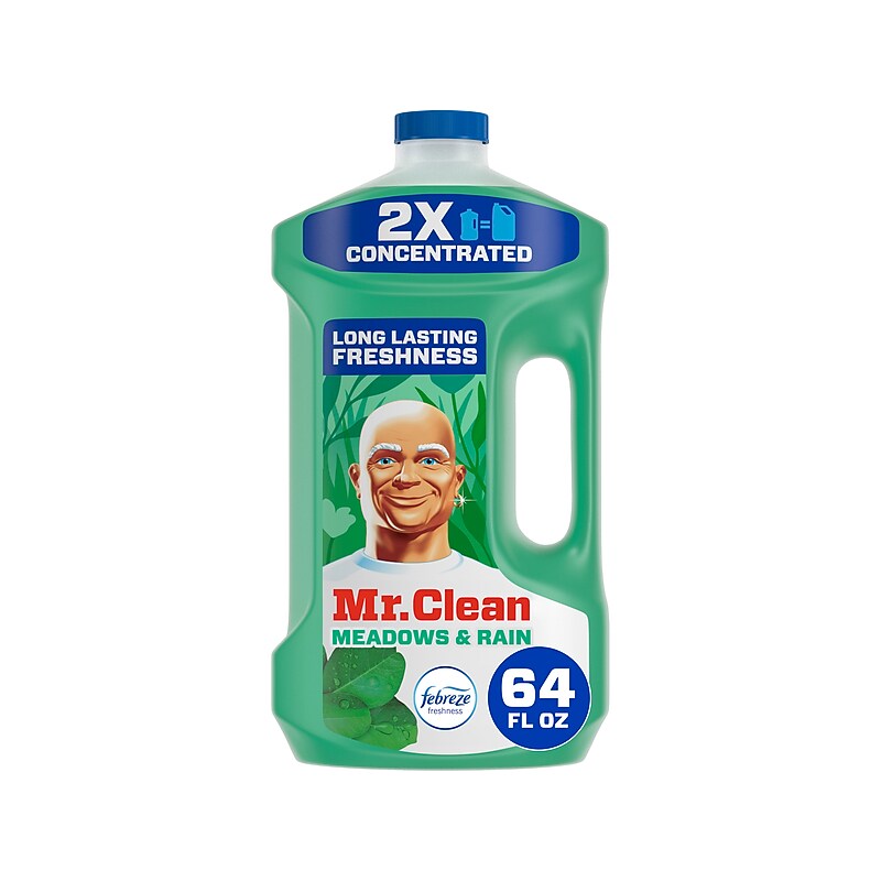 Mr. Clean Multi-Surface Cleaner, Febreze Meadows & Rain Scent, 64 Fl. Oz., 4/Carton (10725) image 1