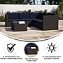 Flash Furniture Roan Indoor/Outdoor L-Shaped Sectional with Coffee Table, Brown with Navy Cushions (BNWS404NVBR)~#|#~9D74D4EC-59FD-42BA-9E7DCCE654954246_sc7