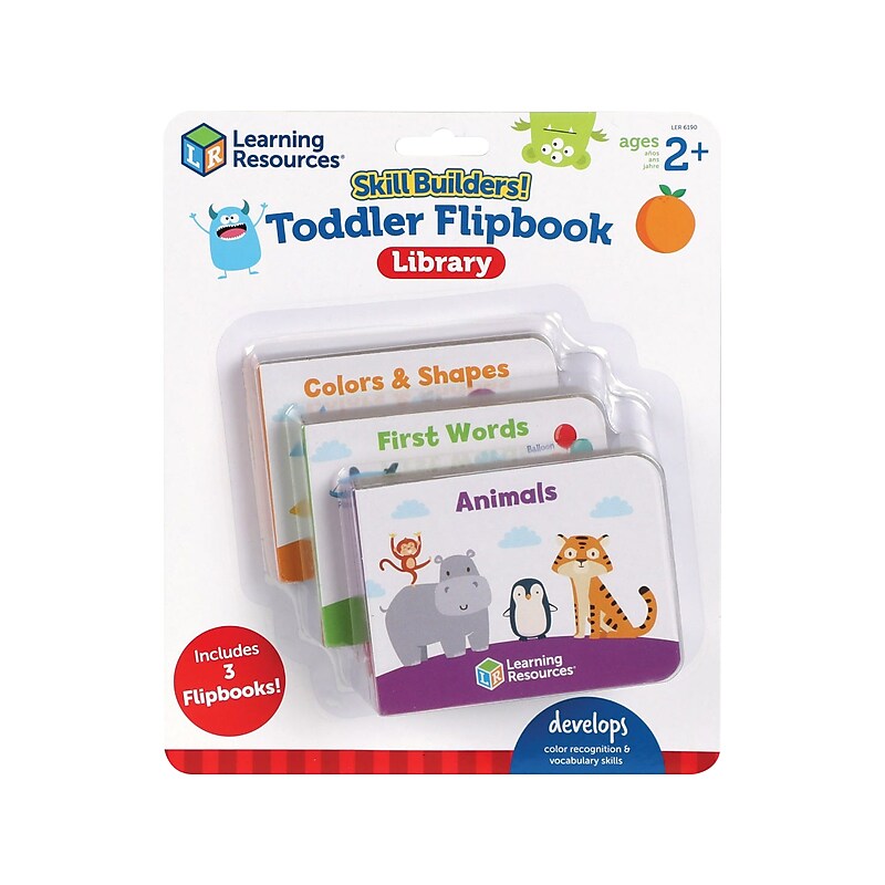Learning Resources Skill Builders! Toddler Flash Card Flip-Books, 3 Books/Set (LER6190) image 1