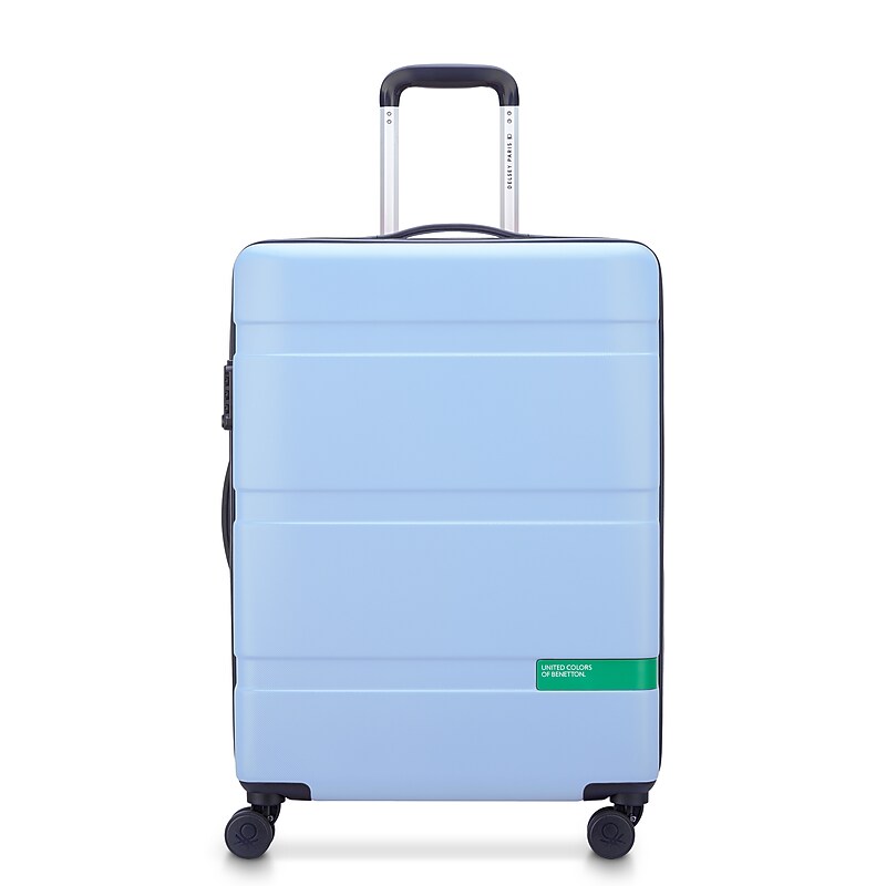 United Colors of Benetton x DELSEY PARIS Now! 23" Hardside Carry-On Luggage with Spinner Wheels, Light Blue (B4376281012) image 1