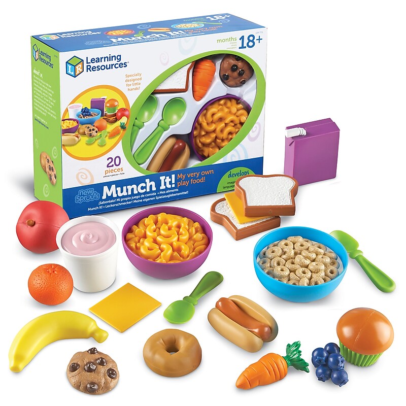 Learning Resources New Sprouts Munch It! Pretend Play Food, Play Food for Toddlers, 20 Pieces (LER7711) image 1