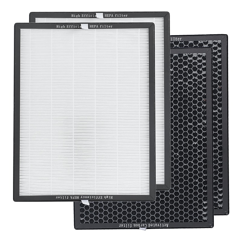 Black & Decker Replacement 2-Piece HEPA + Carbon Air Purifier Filter, 14.1" x 13.9" x 0.8" (AF4) image 1
