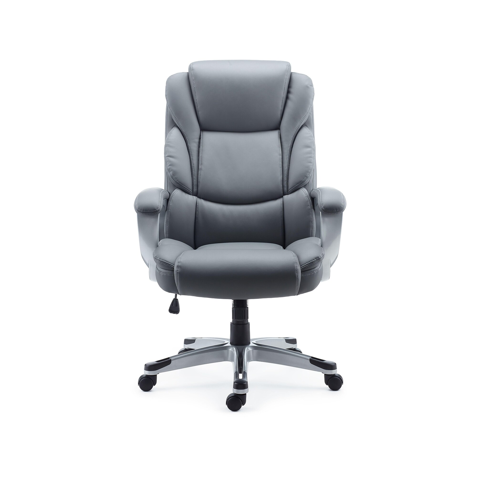 Staples Mcallum Fixed Ergonomic Faux Leather Swivel Managers Chair, Gray (58066-CC) Sansujyuku sansujyuku.com