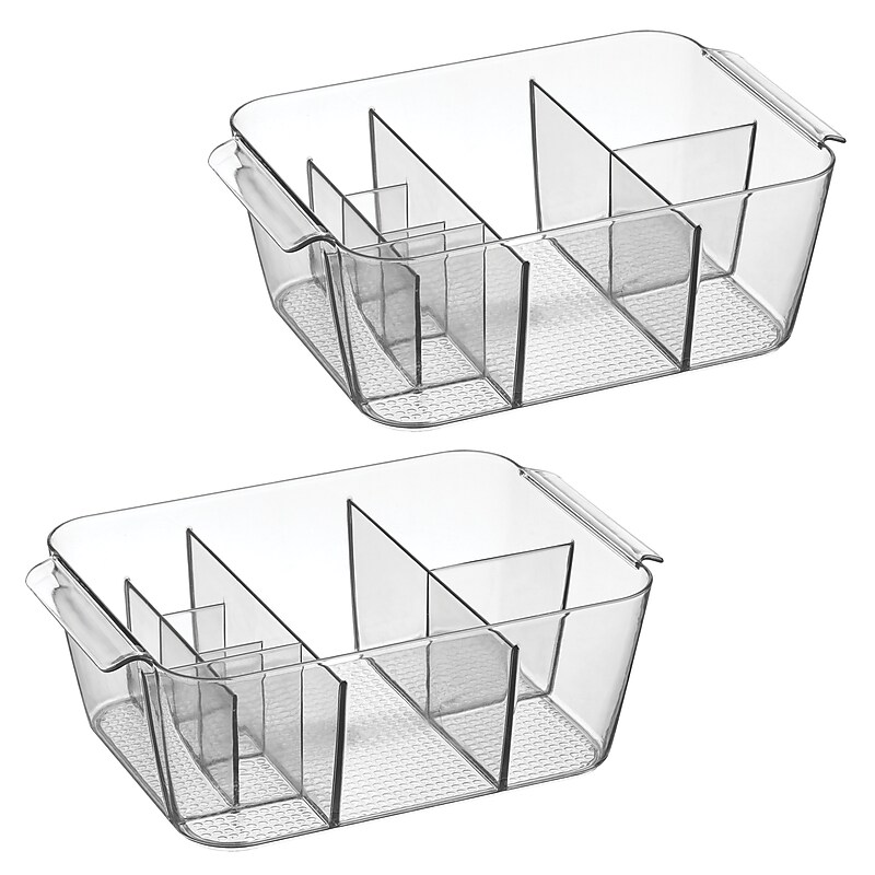iDESIGN Small Plastic Storage Bin, Clear, 2/Pack (29406M2) image 1