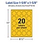 Avery Square Scalloped Laser/Inkjet Multipurpose Labels, 1-5/8" x 1-5/8", Bright Yellow (400/Pack)~#|#~9D9CC5F4-1C54-42DF-B50A1B5F9AE3543D_sc7