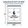 Avery Laser/Inkjet Rectangle Waterproof Multipurpose Labels, 3.375"  x 2.3333", White, 60/Pack (94212)~#|#~9DA11357-2BEE-4F17-941C17F55D79B6DD_sc7