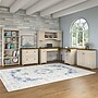 Bush Furniture Fairview 60"W L Shaped Desk with Hutch, File Cabinet, Bookcase and Storage, Antique White/Tea Maple (FV013AW)~#|#~9DA31DDD-7518-44CE-B6F6A5FCAE03D7FD_sc7