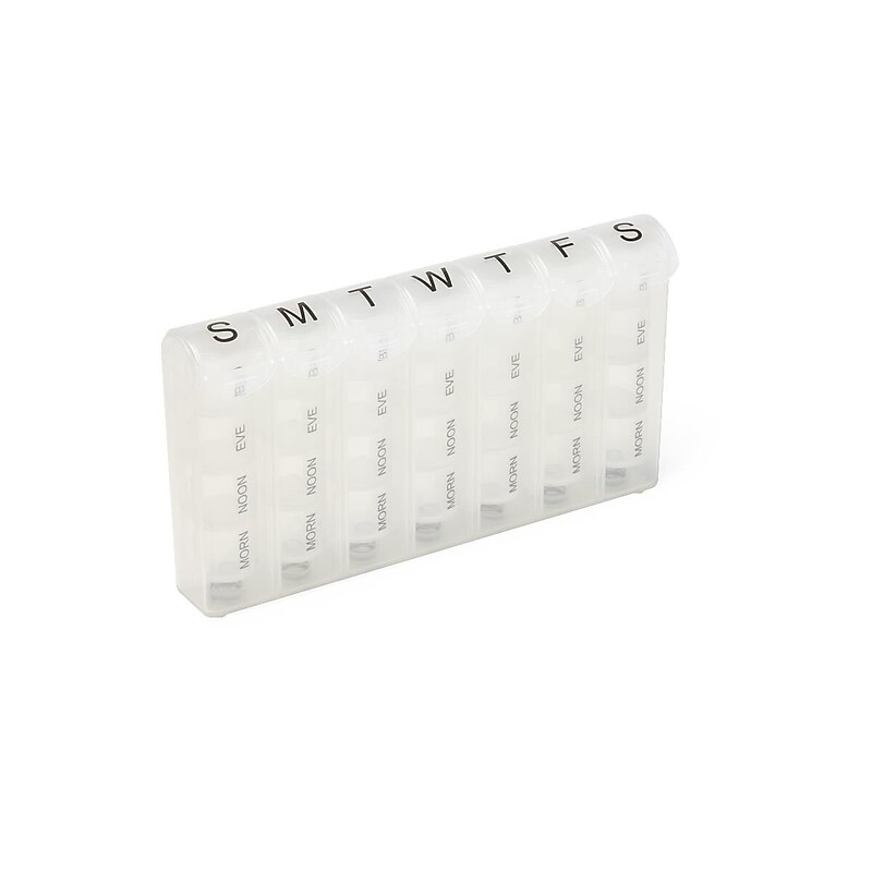 Medline 7-Day Pill Reminder, Clear, 20/Carton (OTCPILLMNDR) image 1