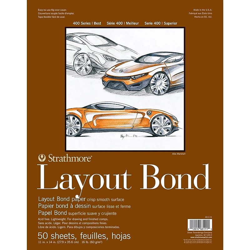 Strathmore 400 Series 11" x 14" Layout Paper Pad, 50 Sheets/Pad (STTP411111) image 1