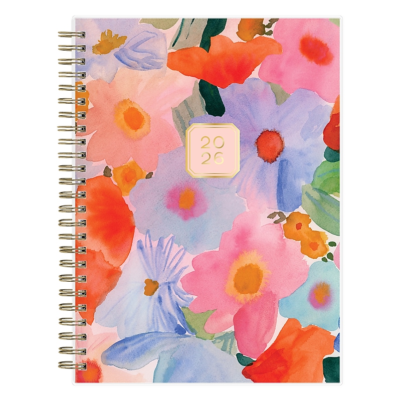 2026 Blue Sky Pink Vibes 5.875" x 8.625" Weekly & Monthly Planner, Plastic Cover (154857) image 1