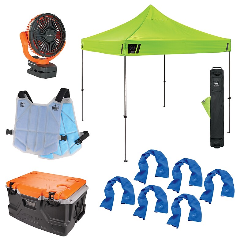 Chill-Its 6672 Heat Stress Prevention & Recovery Personal Protection Kit, One Size, 10 Pieces/Kit (12344) image 1