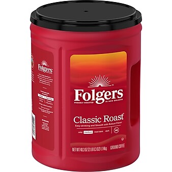 Folgers Classic Roast Ground Coffee, Medium Roast, 40.3 oz. (2550000529C/2550030420)