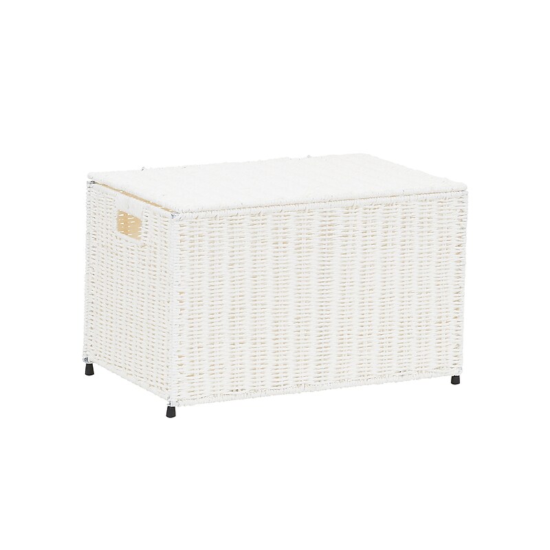 Household Essentials 48 Quart Sturge Chest, Wicker, Arctic White (ML-7150) image 1