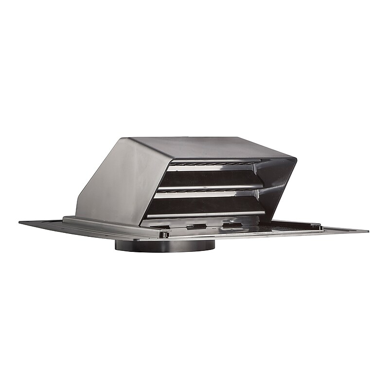 Lambro 6" ABS Plastic Roof Exhaust Vent with Damper, Screen & Snap-on Collar, Black (356-6) image 1