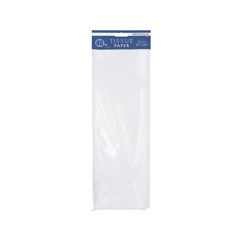 Merangue 20" x 30" Tissue Paper, White, 40 Sheets/Pack (1039-3001-10-000) image 1
