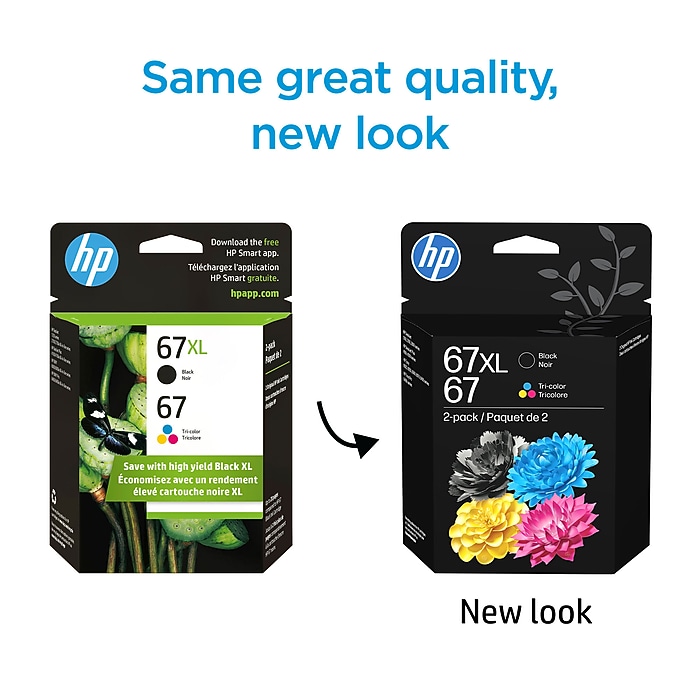 HP 67XL/67 Black High Yield and Tri-Color Standard Yield Ink