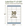 Avery Dissolvable Rectangle Multipurpose Labels, 1" x 2-5/8", Off-white, 750/Pack (94200)~#|#~9DCC7DA6-B2A6-4933-A3D686D74BAFB932_sc7