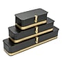 Storied Home Decorative Metal Boxes with Hinged Lid, Black, 3/Pack (EC1659)~#|#~9DCD1F75-71A3-4C40-A93833B9A8C3FCDD_sc7
