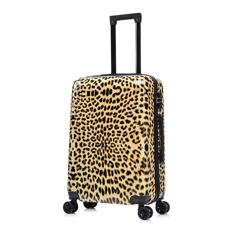 InUSA Prints 24" Hardside Suitcase, 4-Wheeled Spinner, TSA Checkpoint Friendly, Cheetah Animal Print (IUAPC00M-CHE) image 1