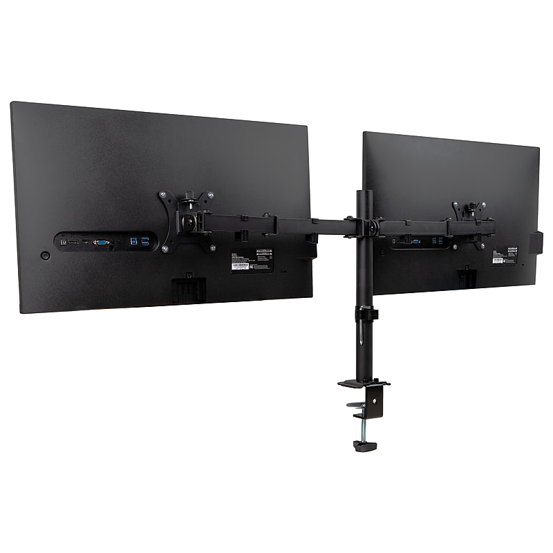 Mind Reader Adjustable Dual Desk Mount for 13"- 32" Monitors, Black (DBARMSWIV-BLK) image 1