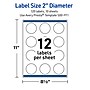 Avery Circle Multipurpose Labels, 2" Dia., White, 120/Pack (19479370495)~#|#~9DD3B914-2118-4A29-9DBAC80353C09D2C_sc7