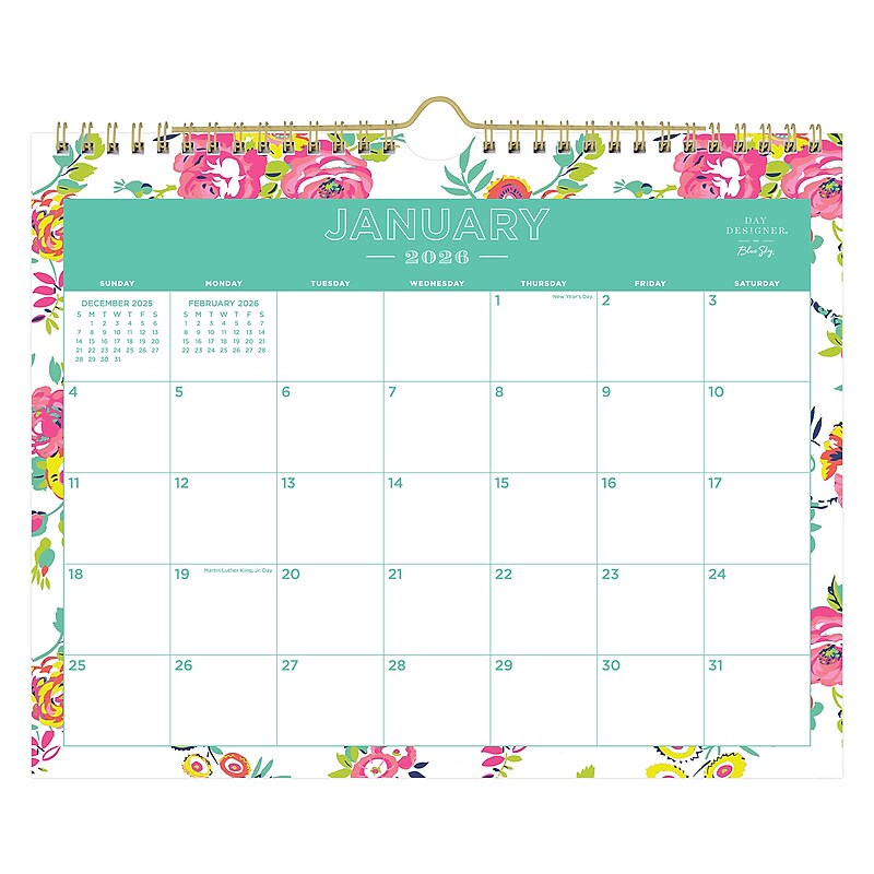 2026 Day Designer for Blue Sky Peyton 17" x 11" Monthly Desk Calendar (103629-26) image 1