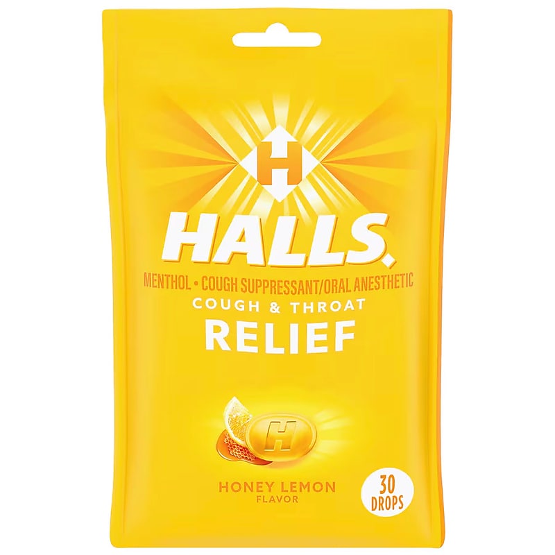 Halls Menthol Cough Drops, Honey Lemon, 30/Pack (62183/5306-OWN) image 1