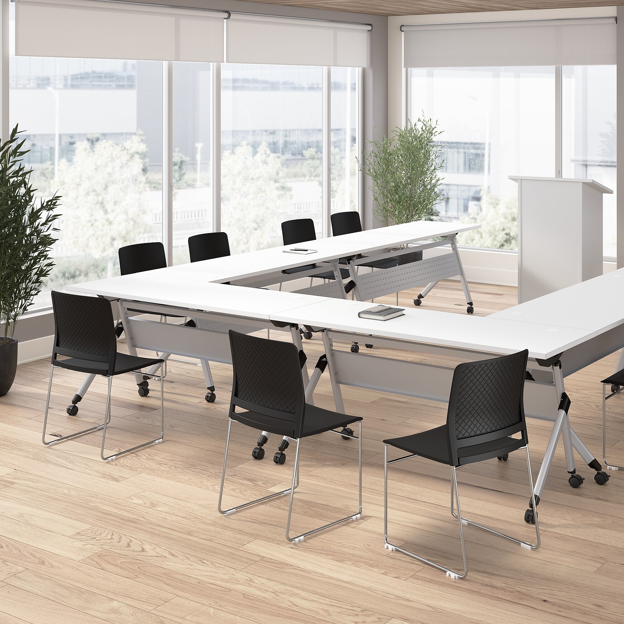 Bush Business Furniture Envision Stackable Chairs, Black, 2/Set (CH4003BLP-03) Sansujyuku sansujyuku.com
