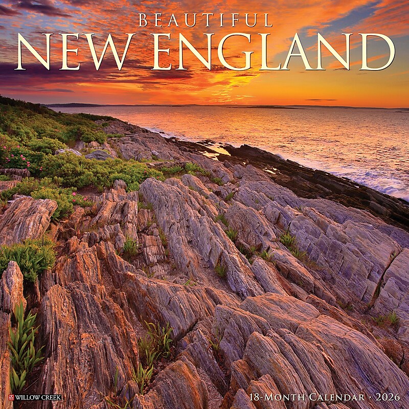 2026 Willow Creek Beautiful New England 12" x 12" Monthly Wall Calendar (50163) image 1