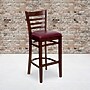 Flash Furniture HERCULES Traditional Wood Ladder Back Restaurant Barstool, Mahogany/Burgundy, 2-Pieces/Pack (2XUW05BLADMABRV)~#|#~9DF00A93-D72D-4366-8BFE3F5673AA1FBB_sc7