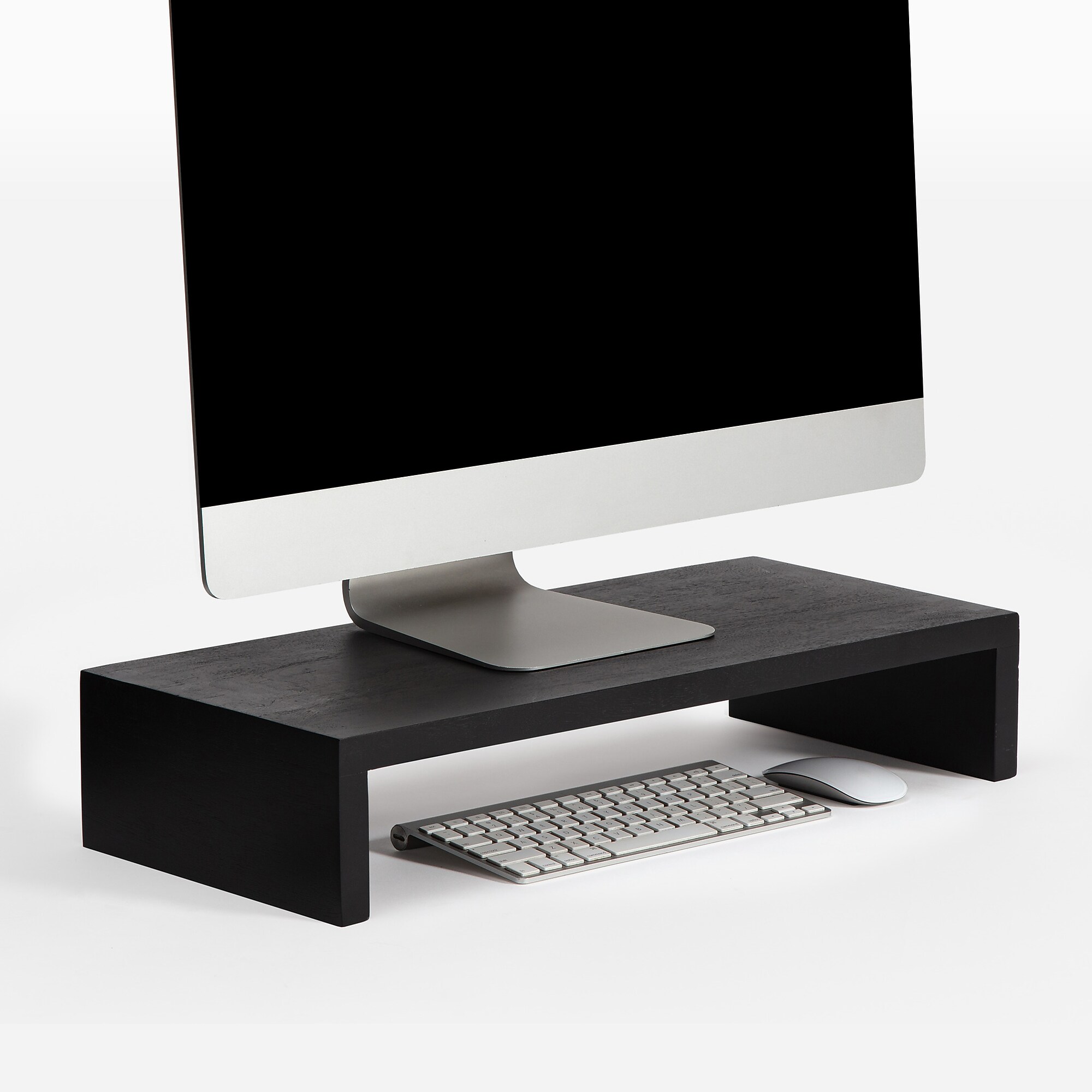 Anji Mountain Mango Wood Monitor Stand, Up to 32″ Monitor, Black (MS-FNG-BLK) Sansujyuku sansujyuku.com