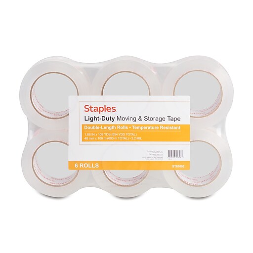 Staples® Lightweight Moving & Storage Packing Tape, 1.88" x 109 yds