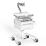 Mount-It! MedHub Mobile Medical Cart Workstation with Drawers, Monitor arm, and Locking Caster Wheels, White/Grey (MI-16026)~#|#~9DF26CC4-028B-4819-AFF0FA7FE928D2F9_sc7