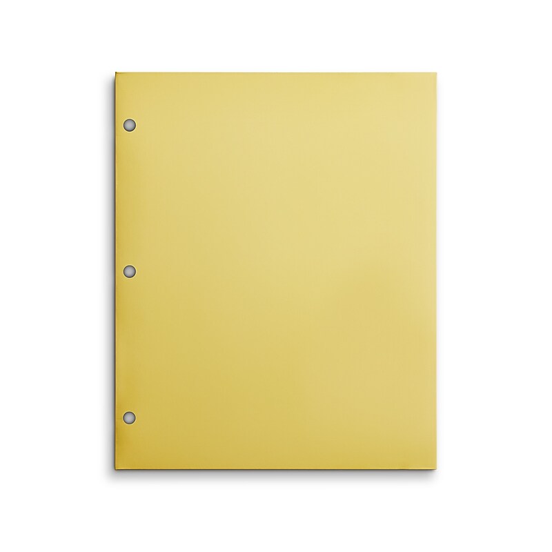 Staples 3-Hole Punched 4-Pocket Paper Presentation Folder, Yellow (ST56211-CC) image 1