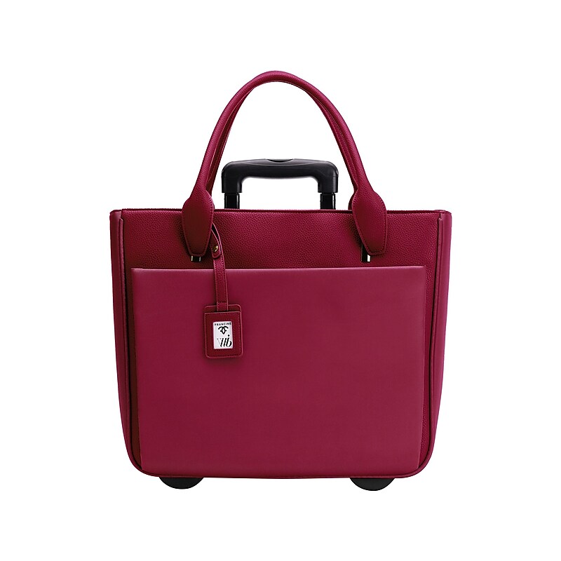 Francine Collection Florence Faux Leather Tote Bag, Burgundy (FLORLRT-02) image 1