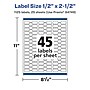 Avery Laser/Inkjet Multipurpose Labels, 2.5" x ", Glossy Clear, 1125/Pack (94749)~#|#~9E02D0D9-2203-4E8E-9EFF2199F83ADE0B_sc7