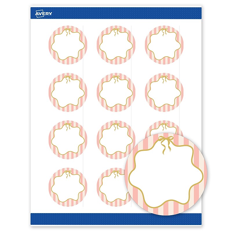 Avery Round Laser/Inkjet Multipurpose Labels, 2", White, 120/Pack (19479371130) image 1