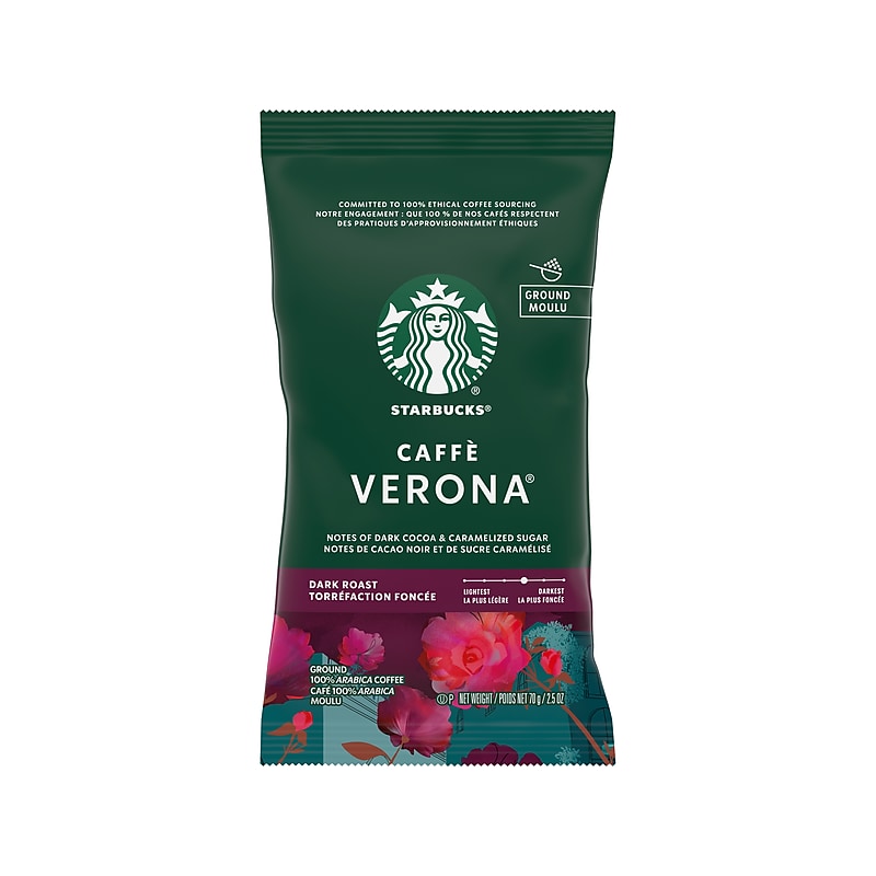 Starbucks Caffe Verona Ground Coffee Packet, Dark Roast, 2.5 oz., 72/Carton (SBK11018192CT) image 1