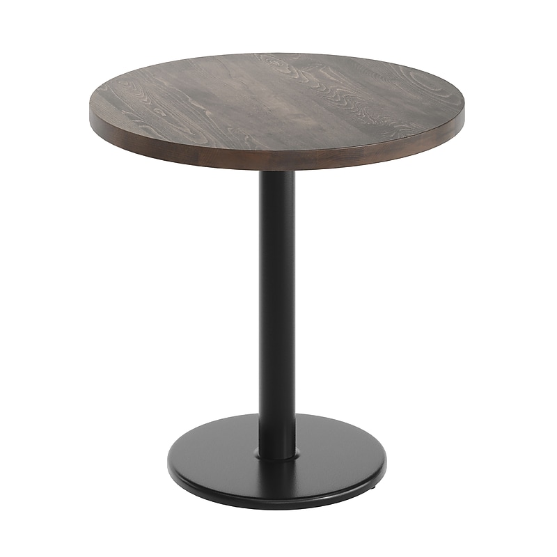 Flash Furniture Bennett 30" Round Wooden Commercial Indoor Table, Dark Brown Top/Black Base (GSFRD30DBTR18) image 1