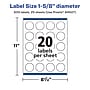 Avery Laser/Inkjet Circle  Waterproof Multipurpose Labels, 1.625"  Dia, White, 500/Pack (94507)~#|#~9E1E59E0-74A6-4857-944784B3DE1492F5_sc7